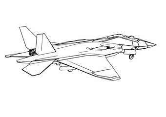 sketch of a military aircraft vector