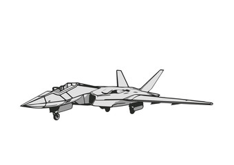 Fototapeta na wymiar sketch of a military aircraft vector