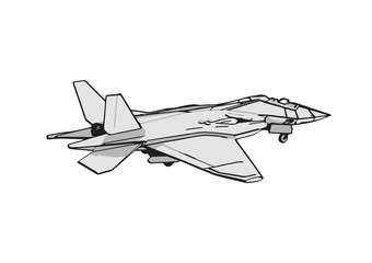Naklejka na ściany i meble sketch of a military aircraft vector