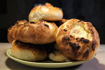 homemade baked bread rolls
