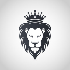 Lion head icon logo. Vector illustration