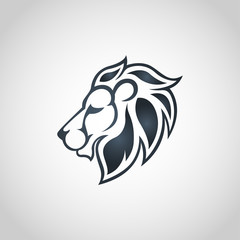 Lion head icon logo. Vector illustration
