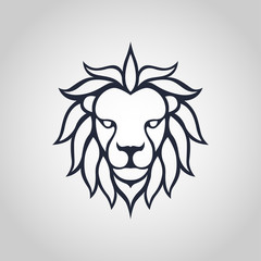 Obraz premium Lion head icon logo. Vector illustration