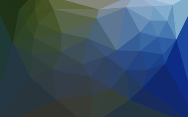 Fototapeta premium Dark Blue, Green vector low poly cover with a heart in a centre.