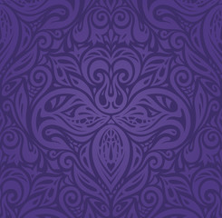 Violet purple Floral  vintage seamless pattern background design