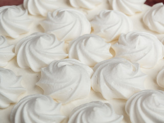 Delicious light ice cream cake with roses cream Background