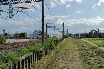 田舎を通る線路