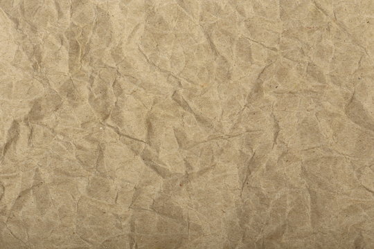 Crumpled of brown recycle paper background