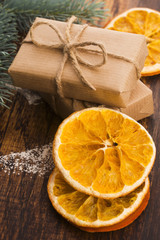 Stack of two holiday gifts