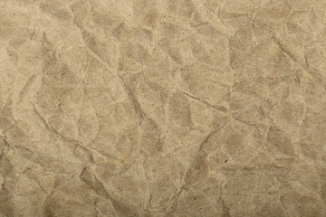 Crumpled of brown recycle paper background