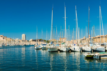 The Old Port with yachts, Marseille, Provence, France