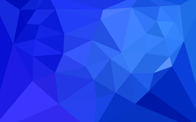 Dark BLUE vector abstract mosaic backdrop with a heart in a centre.