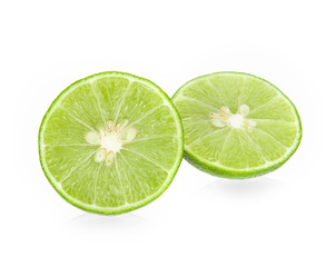Fototapeta na wymiar lime slice isolated on white background
