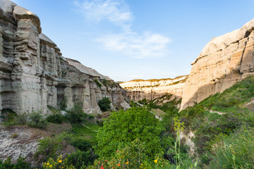 overgrown gorge near Goreme town in Cappadocia