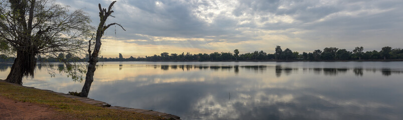 Central lake of Angkor on Cambodia