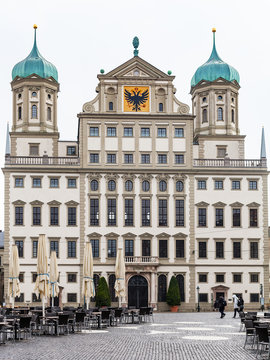 front view of Town Hall in Augsburg city