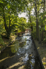 Dirty little river in Gdansk. Poland