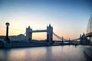 London sunrise with the Tower Bridge.