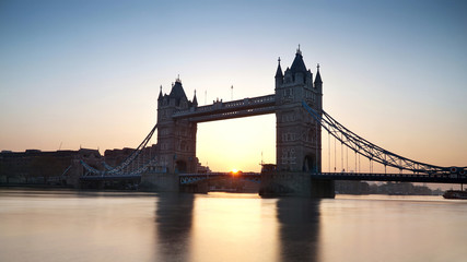 London sunrise with the Tower Bridge.