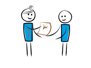 Doctor überreicht Dokument