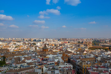 Fototapeta na wymiar Aerial view from the top of Seville Cathedral, Spain.