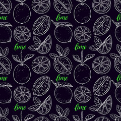 seamless background of limes