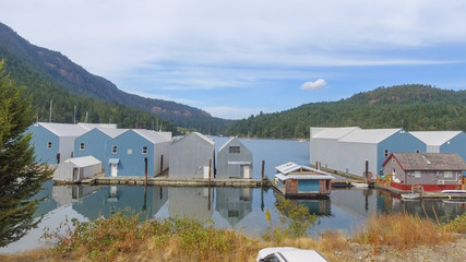 Genoa Bay from the air, British Columbia