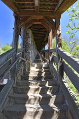 Sheltered wall-walk of the castle of Esslingen which leads from the city centre to the higher...
