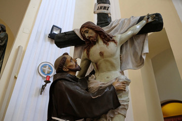 St. Francis removes Jesus from the cross, , Franciscan church in Shkoder, Albania.
