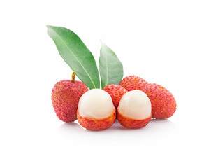 fresh lychee isolated on white background