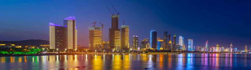 Fototapeta na wymiar Skyline of urban architectural landscape in Qingdao