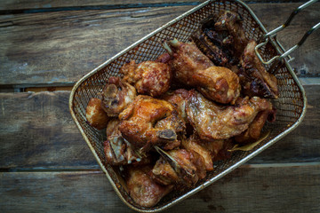 chicken fried on table