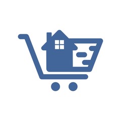 trolley logo. shopping icon. buy and sell symbol. vector eps 08.