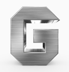 letter G 3d cubic metal isolated on white