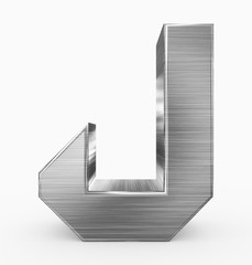 letter J 3d cubic metal isolated on white