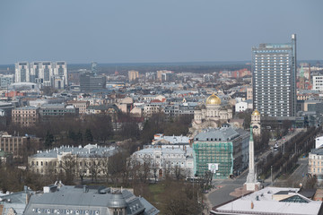 Riga, die Hauptstadt Lettlands, aus der Vogelperspektive