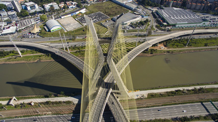 Cable-stayed bridge in the world, Sao Paulo Brazil, South America 