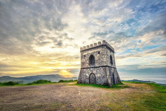 Castelo Branco Viewpoint on sunrise, Sao Miguel island, Azores, Portugal