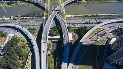 Cable-stayed bridge in the world, Sao Paulo Brazil, South America 