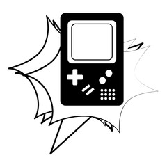 video game console classic retro vintage vector illustration black and white