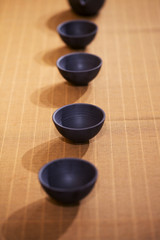 Obraz na płótnie Canvas Closeup of Chinese empty cups