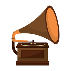gramophone music retro icon vector illustration design