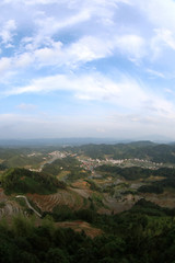 Obraz premium The landscape of the purple magpie terraces.