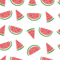 fresh watermelon seamless pattern. repeatable for print, cover book, poster, textile. vector graphic.