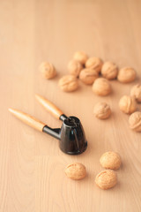 Noix avec un casse-noix