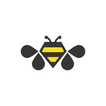 bee logo. honey icon. fly symbol. vector eps 08.