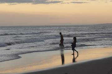 atardecer en la playa