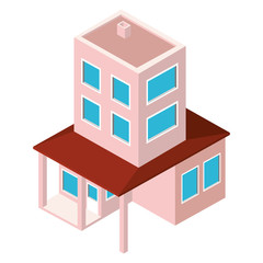 building construction isometric icon vector illustration design