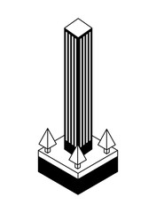 building cityscape isometric icon vector illustration design
