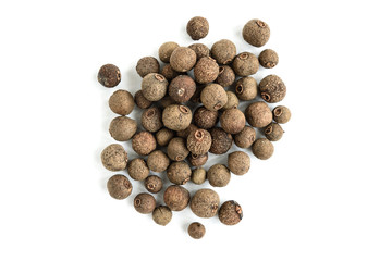 Black pepper isolated on white background.